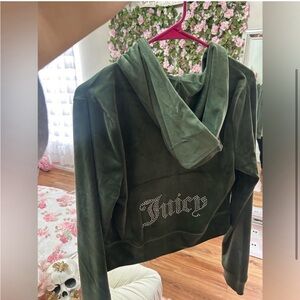 Juicy Couture olive green velour Hoodie